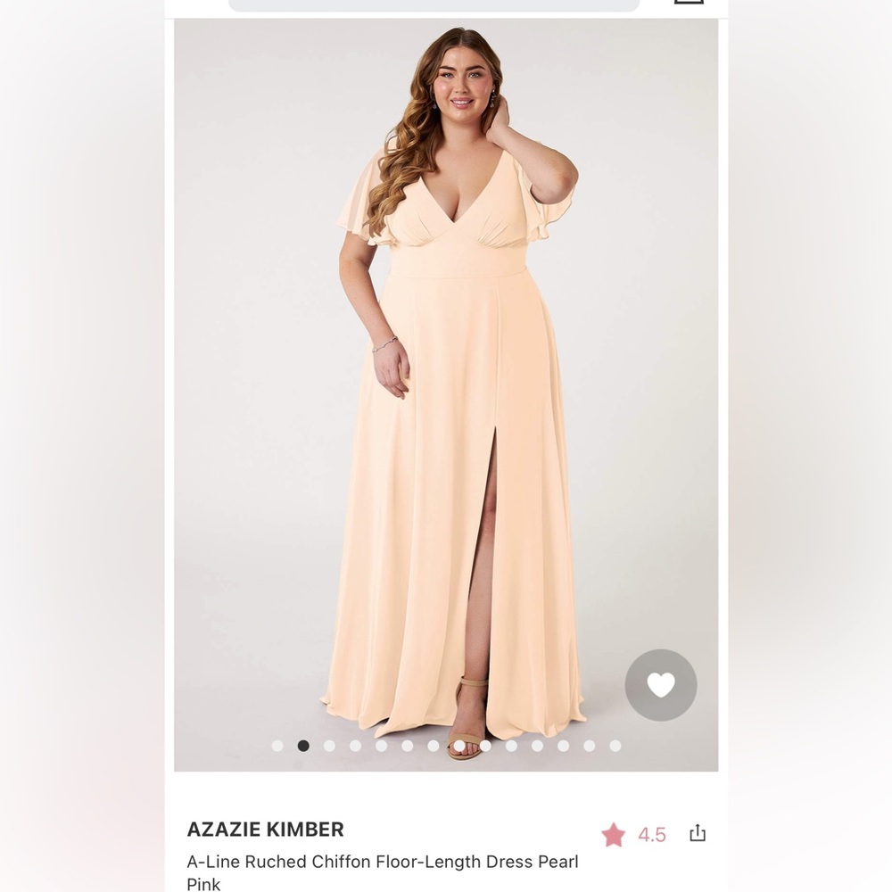 Azazie Kimber dress in Pearl Pink. Sz 16.